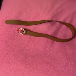 Tan and Gold Faux Lether Belt